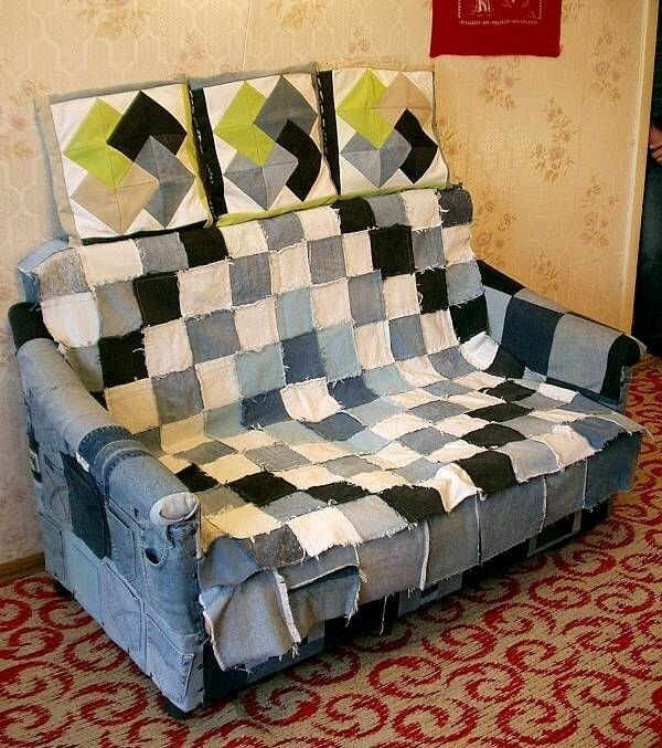 шьем из джинс. Sewing of old jeans