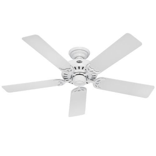 Hunter 25517 Summer Breeze 52-Inch 5-Blade Ceiling Fan, White with White/Bleached Oak Blades Hunter 25517 Summer Breeze 52-Inch 5-Blade Ceiling Fan, White with White/Bleached Oak Blades