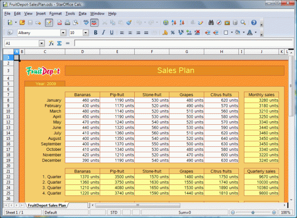 Lembar kerja StarOffice Calc