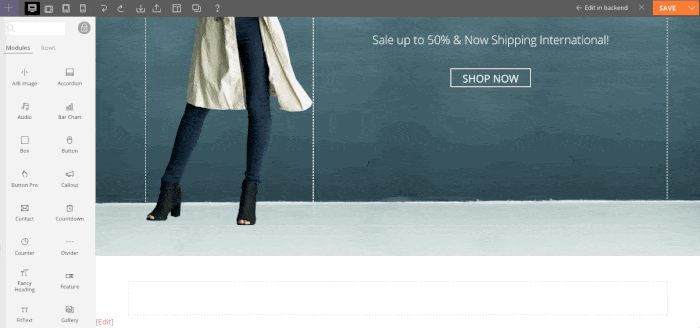 gif image of the new predesigned rows