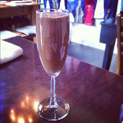 Cocoa foam dessert.