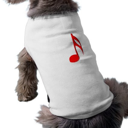 eighth note red black music design.png doggie tee shirt