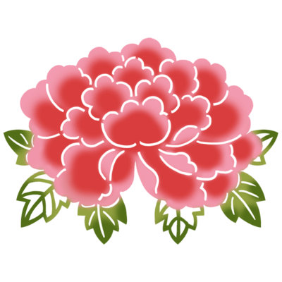 牡丹a 赤 の無料素材 イラスト沖縄 おきなわ