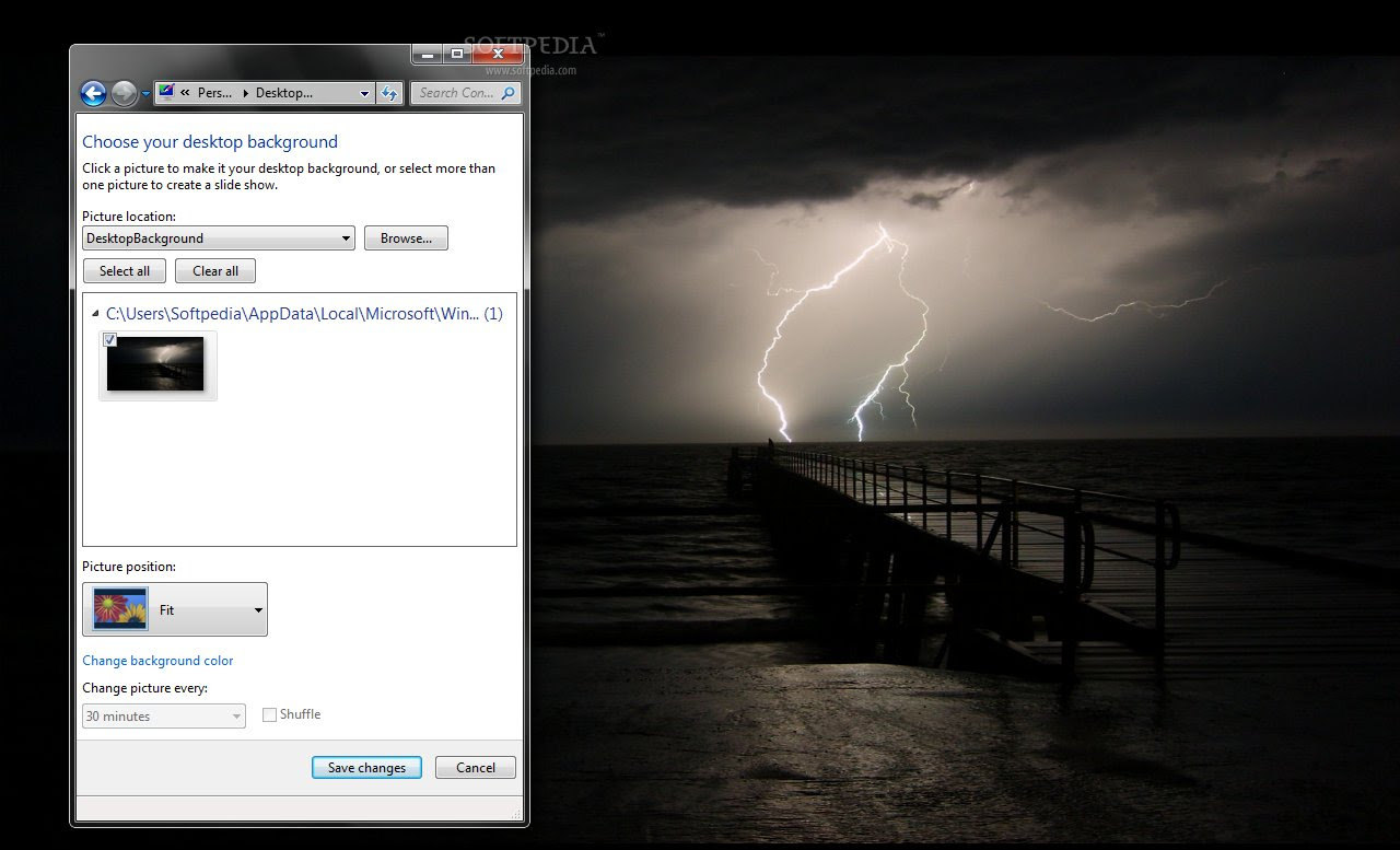 Download Theme Windows 7-Lightning in The Dark