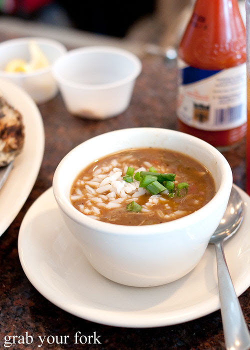cup of gumbo at felix's restaurant and oyster bar new orleans louisiana
