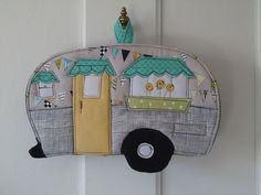 2012 Camping Potholder Series, Vintage Canned Ham Camper Trailer