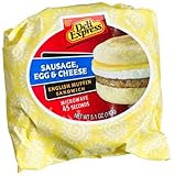 Deli Express Sausage, Egg and Cheese English Muffin Sandwich, 5.1-Ounce Packages (Pack of 12)