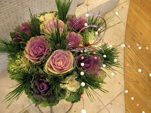 お正月 ハボタン 生花アレンジメント Blog Florista Asaki