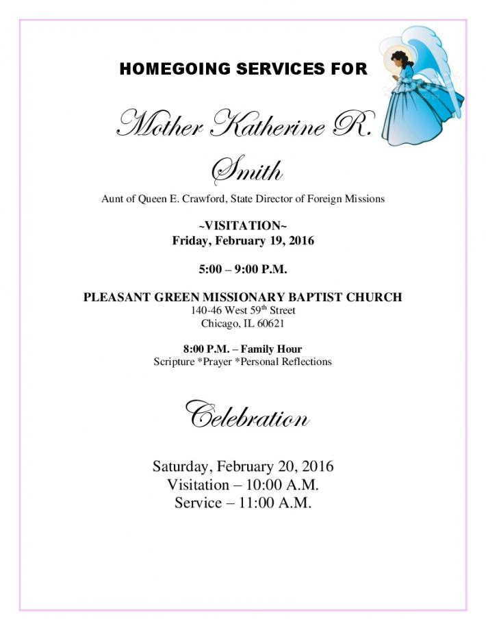 Baptist General State Convention Of Il Inc Home Going Of The
