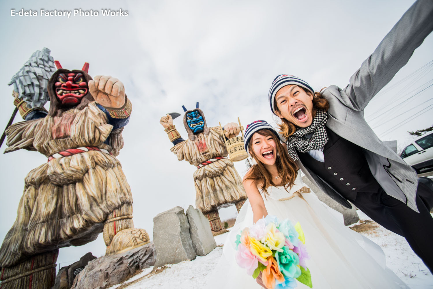 秋田 バックパックウェディング結婚式 前撮りの写真撮影 ウェディングカメラマン出田 憲司 結婚式 前撮りの写真撮影 ウェディングカメラマン出田 憲司