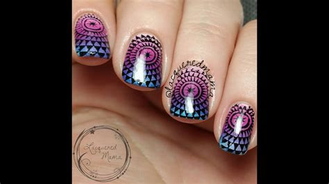 gradient  stamping nail art youtube