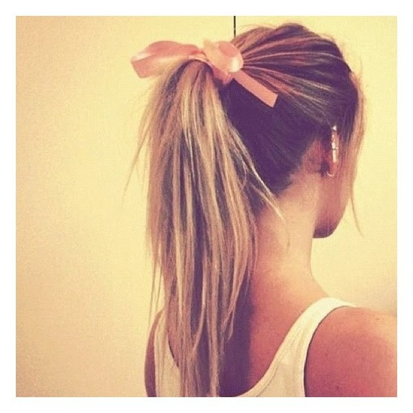 Blonde Ponytail Pink Bow