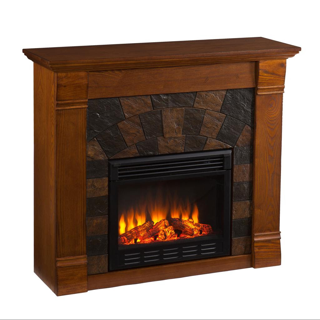 Amazon.com  SEI Elkmont Salem Electric Fireplace, Antique Oak  Gel Fuel Fireplaces