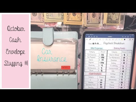 October Cash Envelope Stuffing #1/ Dave Ramsey Inspired