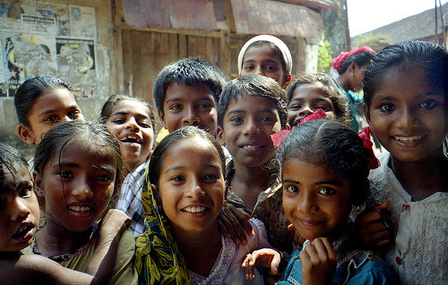 friendly kids in Cochin, India
