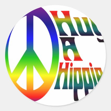 hug a hippie stickers