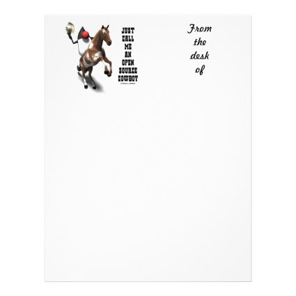Just Call Me An Open Source Cowboy (Duke Java) Letterhead