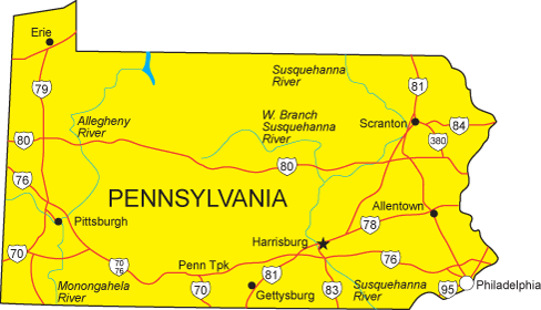 map of pennsylvania state. Click any of these state map links to view simple state maps and find state 