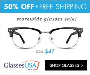 GlassesUSA: 50% Off + Free Shipping on All Glasses (Complete Pair from $24)