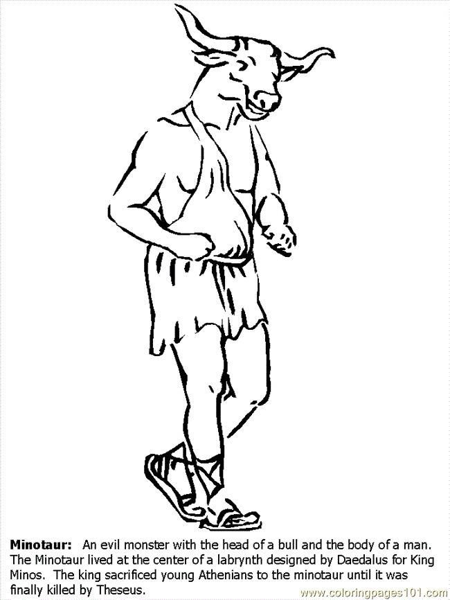 greek god minotaur coloring pages - Clip Art Library