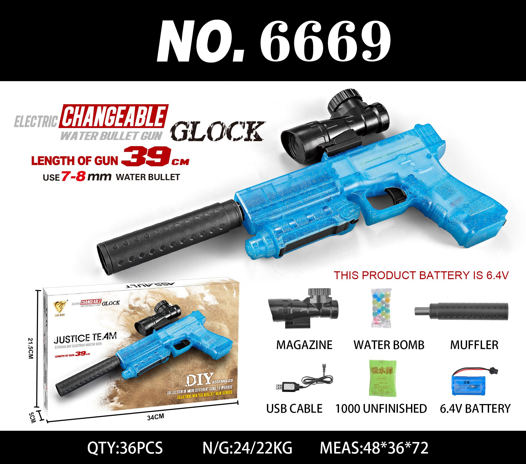 Supply Pistol Type Glock Water Gun Electric Firing Water Egg Gun Real Cs Boy Toy Water Bomb Glock