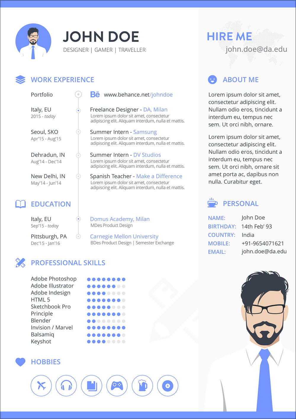 Free Resume  Template In Sketch For Game  Designers Good 