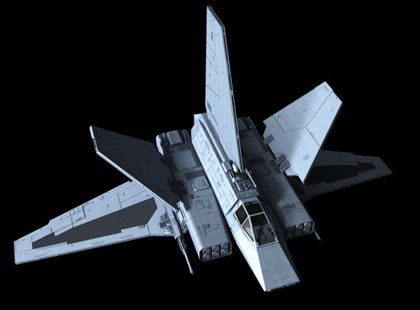 An illustration of the Imperial-class Assault Gunboat from the STAR WARS: X-WING CD-ROM video game.