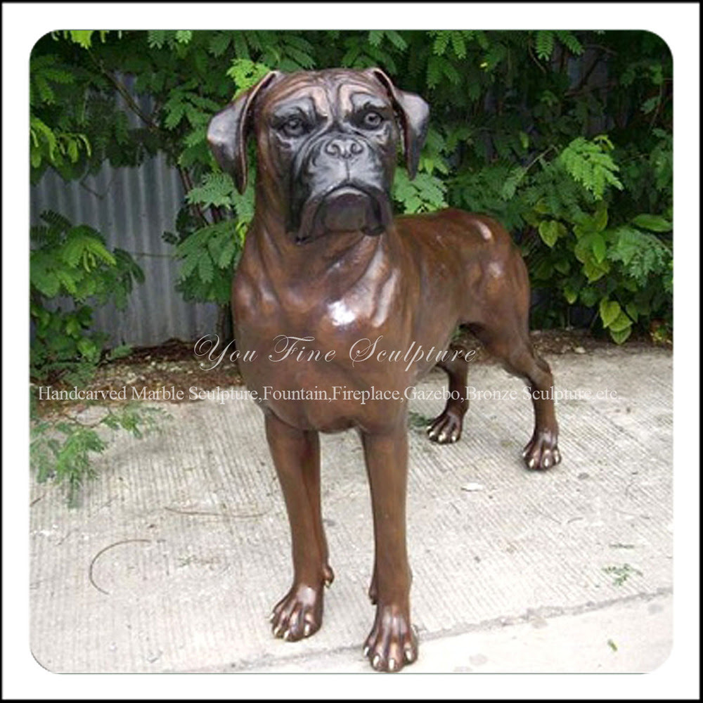 Decorative Garden Life-size Bronze Boxer Dog Statue - Buy ...