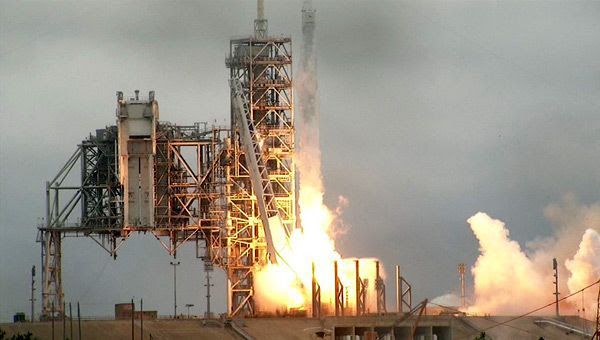 SpaceX's Falcon 9 rocket lifts off from Launch Complex 39A at NASA's Kennedy Space Center in Florida...on February 19, 2017.