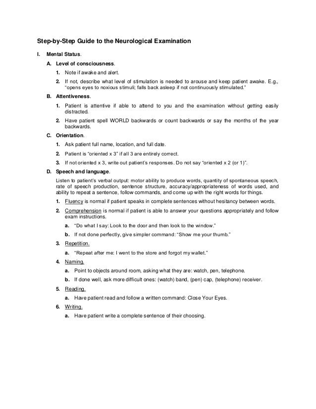 neurological exam lecturenotes 14 638