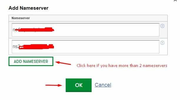 save nameservers