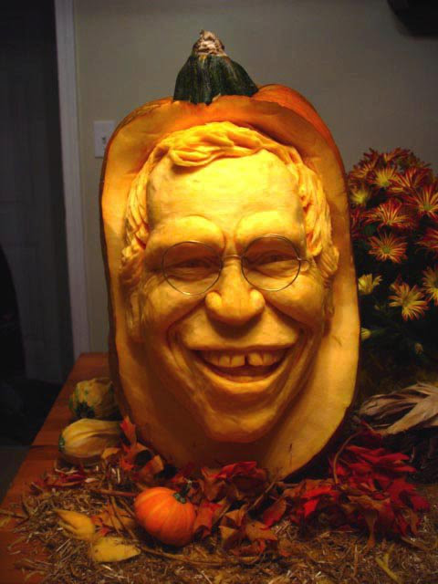 Realistic 3D Pumpkin Carvings by Food Sculptor Ray Villafane