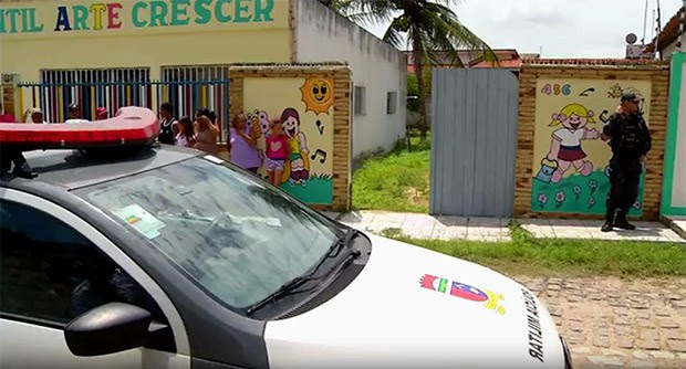 Corpos dos estrangeiros foram encontrados no quintal de uma creche em Ceará-Mirim (Foto: Reprodução/Inter TV Cabugi)