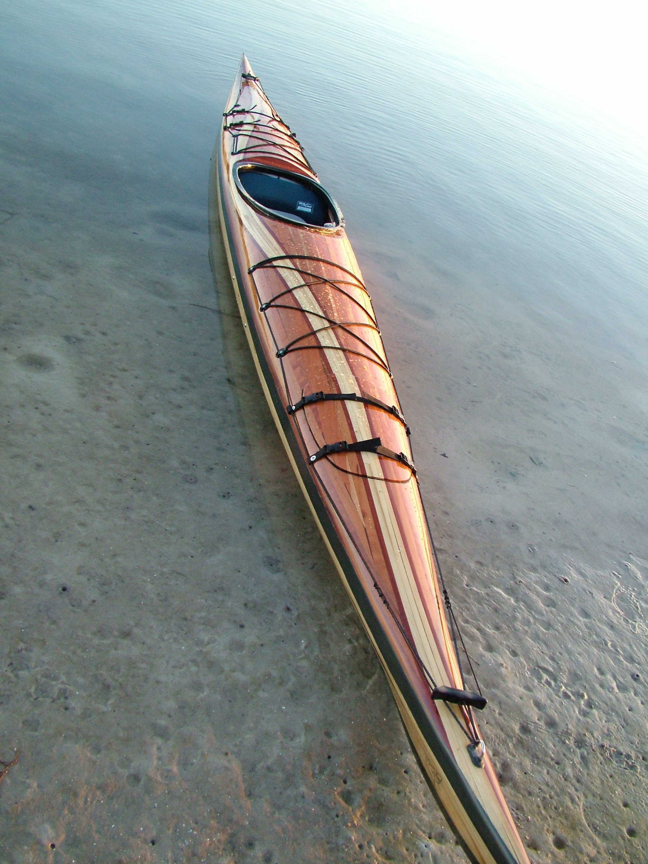 Fancy patterns on a strip built kayak
