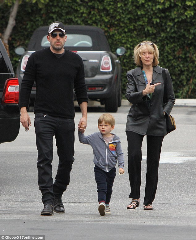 Lunch date: Ben was seen holding hands with his son, as they went for lunch in Santa Monica along with Ben's mother Christine