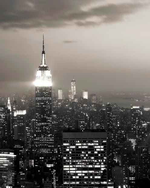 New York city in black and white photography fog by Raceytay