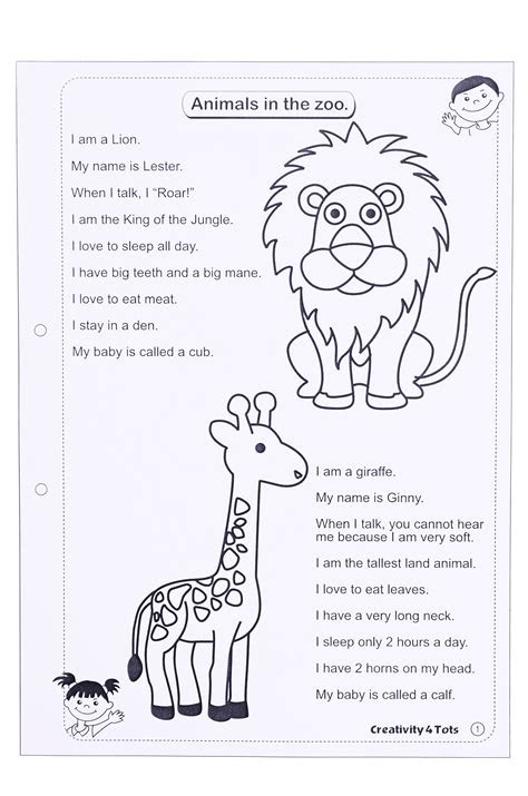  animals worksheet for kindergarten