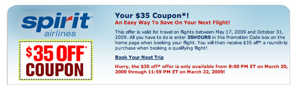 $35 coupon code on Spirit Airlines - Blog - Airfarewatchdog