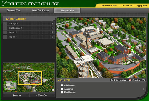 Fitchburg State University Campus Map Fitchburg State University Virtual Tour Project