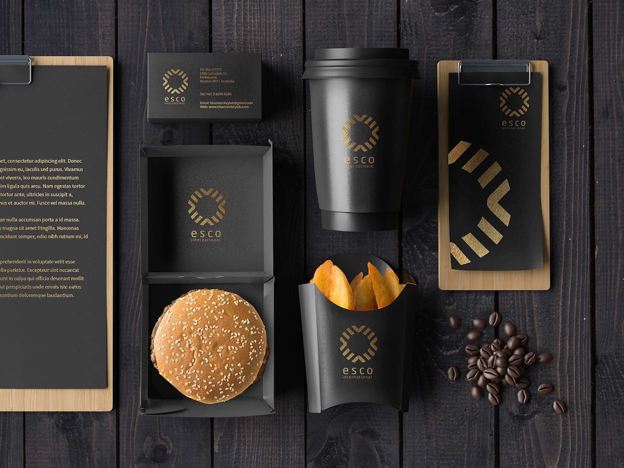 Download Free Cafe Stationery Mockup Psd