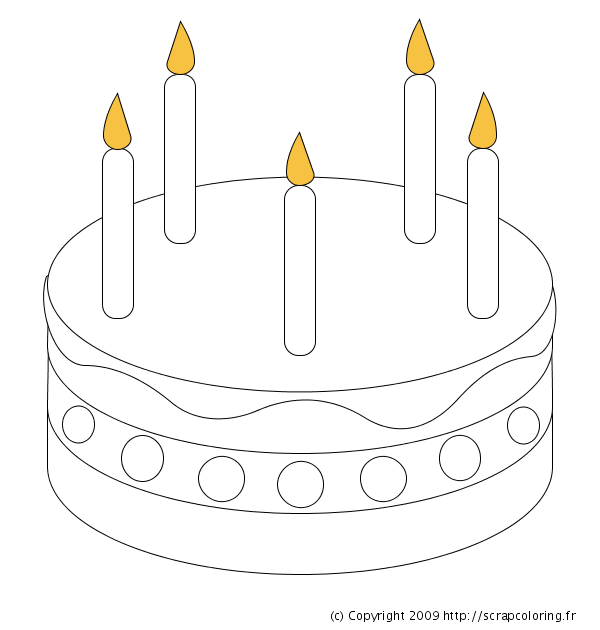 Coloriage Gateau D Anniversaire