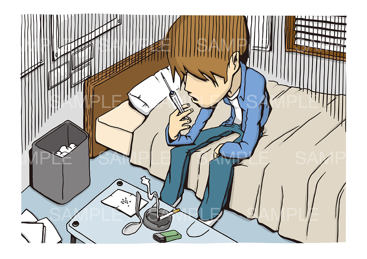 薬物依存症 覚醒剤中毒のイメージイラスト