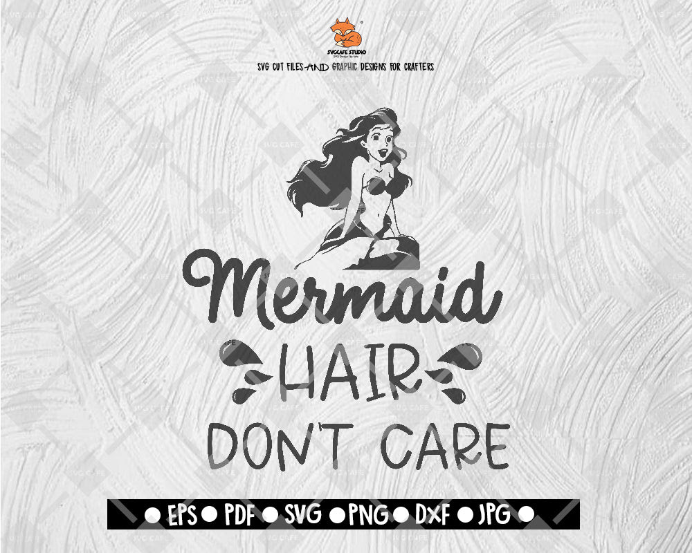 Download The Little Mermaid Svg File Mermaid Hair Don Care Svg Silhouette Cut F Svgcafe Studio