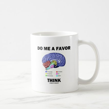 Do Me A Favor Think (Brain Anatomy Humor) Classic White Coffee Mug