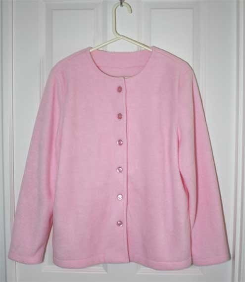 Pink Anti Pill Polar Fleece Jacket Cardigan by LadyInBlueCreations