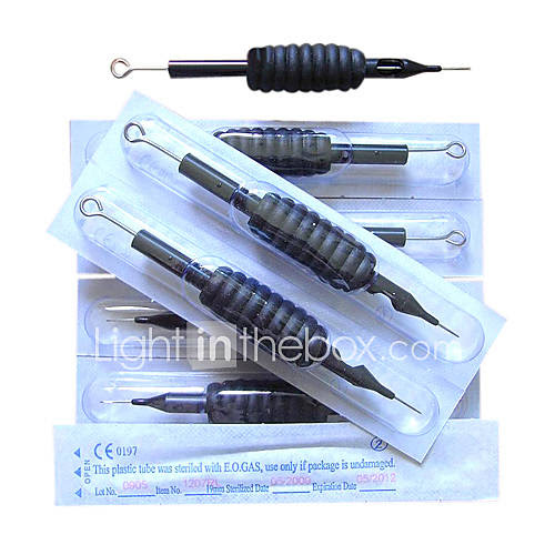500 Pcs Black Disposable Tattoo Needles and Tubes Grip Supply(0359-11.25)