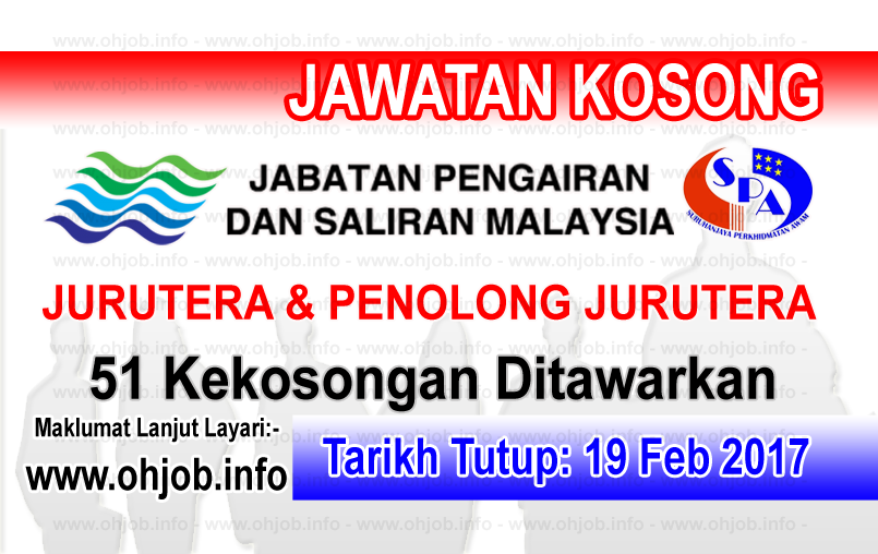 Jawatan Kerja Kosong Jabatan Pengairan dan Saliran Malaysia logo www.ohjob.info februari 2017