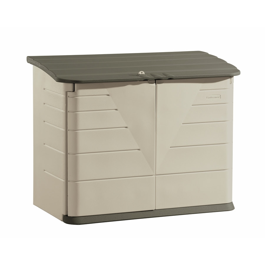 Shop Rubbermaid Olive/Sandstone Resin Outdoor Storage Shed (Common: 60 ...