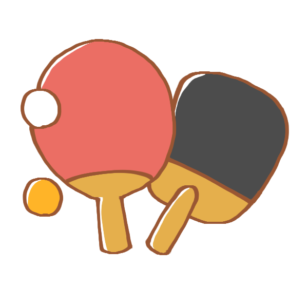 卓球のラケットとピンポン玉のイラスト かわいいフリー素材が無料のイラストレイン