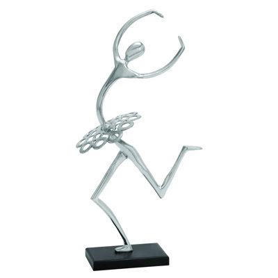 Benzara 26931 Weather Resistant Dancing Ballerina Sculpture in Aluminum